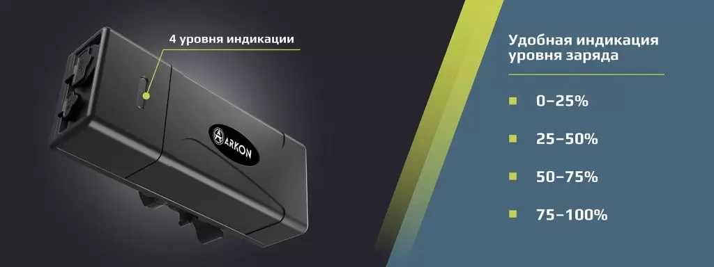 Купить внешний источник питания Аркон с креплением и зарядным устройством